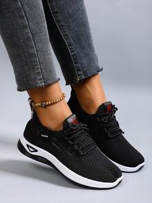 STEPREACH Women's Spring New Casual Sneakers, Breathable Mesh Fabric, Comfortable Work Shoes, Non-Slip Flat Lace-Up Shoes