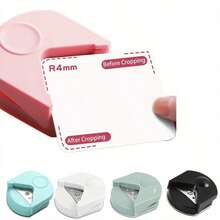 1pc R4 Round Corner Punch Tool, Suitable For Laminated Cards, Cardboard, Scrapbooks And DIY Crafts - 4mm Peach, White, Green, Blue, Black Manual Paper Cutter - Perfect For Photo Card Making, Office And School Paper Craft Punching