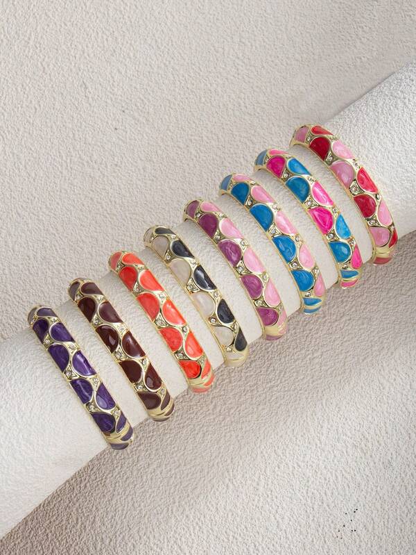 1 pezzo Braccialetto a fascia elastico con strass multicolore in stile bohémien, adatto per ufficio, casual, streetwear, festival musicali, gioielli personalizzati, regali per vacanze, matrimoni, San Valentino, Festa della Mamma, compleanni delle donne