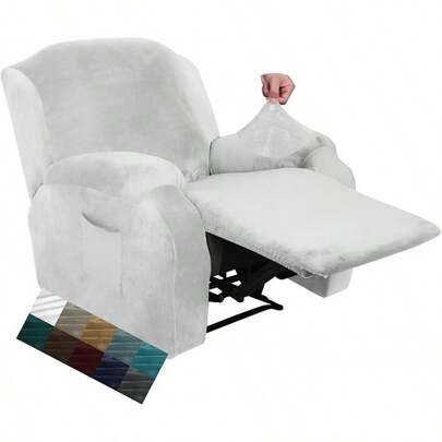 CHELZEN Velvet Couch Covers 3 Seater Thick Stretch Sofa Covers For Dogs Pets Non-Slip Sofa Slipcover Washable Furniture Protector For Living Room (3 Seater, Blackish Green)