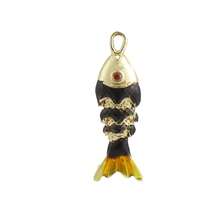 1pc Fashionable Colorful Enamel 3D Swinging Fish Pendant, Versatile DIY Bracelet, Necklace, Earring, Bag Charm Accessory
