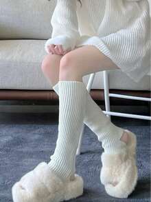 1 Paar Damen 168D gestrickte Stulpen Warme Strümpfe, JK Schulstil Beinwärmer, Ballett Tanzsocken, Herbst/Winter