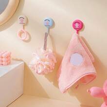 4pcs Cute Cartoon Cat Design Adhesive Wall Hooks No-Drill Damage-J-Shape Hooks Waterproof For Kitchen Bathroom Dorm Room Organization, Strong Hold Adhesive, Easy Peel-And-Stick Installation, Reusable And Removable Without Damage, Space-Saving Wall Organizer For Keys Towels Utensils Accessories Decor And Small Household Essentials - Multicolor - View 5