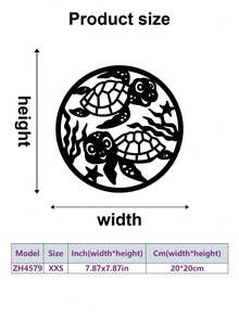 1pc Fashionable Metal Sea Turtle Wall Art - Coastal Home Decor, Suitable For Beach Themed Bedroom And Ocean Enthusiasts - Ideal Holiday Gift, Sea Turtle Decoration