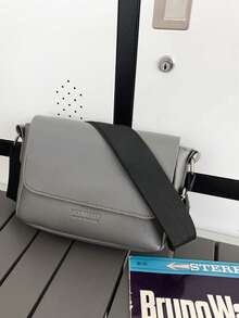 Geantă crossbody pentru bărbați, model casual de litere, cu clapă