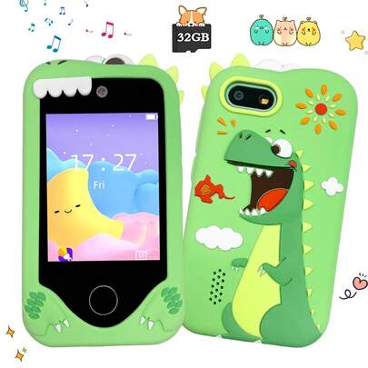 2,8 Zoll Kinder Smartphone Spielzeug, Lernspiele, Bildungsgeschenk geeignet für 3-12 jährige Jungen und Mädchen, Kinderspielzeug, Bildungsgeschenk zu Weihnachten, Geburtstag, Kleinkindspielzeug, Geschenk zu Weihnachten, Thanksgiving und Ostern (mit 32GB Karte)