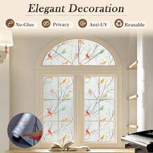 Adesivo de Janela Translúcido Arco-Íris de Controle de Calor Fosco, Película Estática de PET para Janela para Escritório, Banheiro, Decoração de Casa, Quarto, Cozinha, Adesivo de Parede, Decoração de Parede