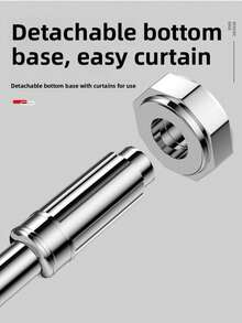 1 件装可调节不锈钢衣橱杆，可伸缩浴室毛巾杆，衣架，窗帘杆，衣柜挂杆，可伸缩浴帘杆，阳台杆 - 无需钻孔，适用于窗帘、门和卧室衣物收纳 - 彩色 - 查看 5