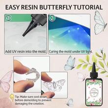 软型 UV 树脂 - 升级版 UV 树脂套装，晶莹剔透的紫外线快速固化树脂，适用于 DIY 耳环工艺珠宝制作 100g/200g/300g