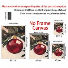 Half A Red Christmas Tree Ornament Print. Red Christmas Ornament. Printable Christmas Canvas Wall Art. Warm And Vintage Style Print. Warm And Festive Print Canvas Wall Art, Room Poster, Home Decor, Room Decor Aesthetic, Room Decor Supplies. Room Decor, Optional Frame - 2PCS - View 4