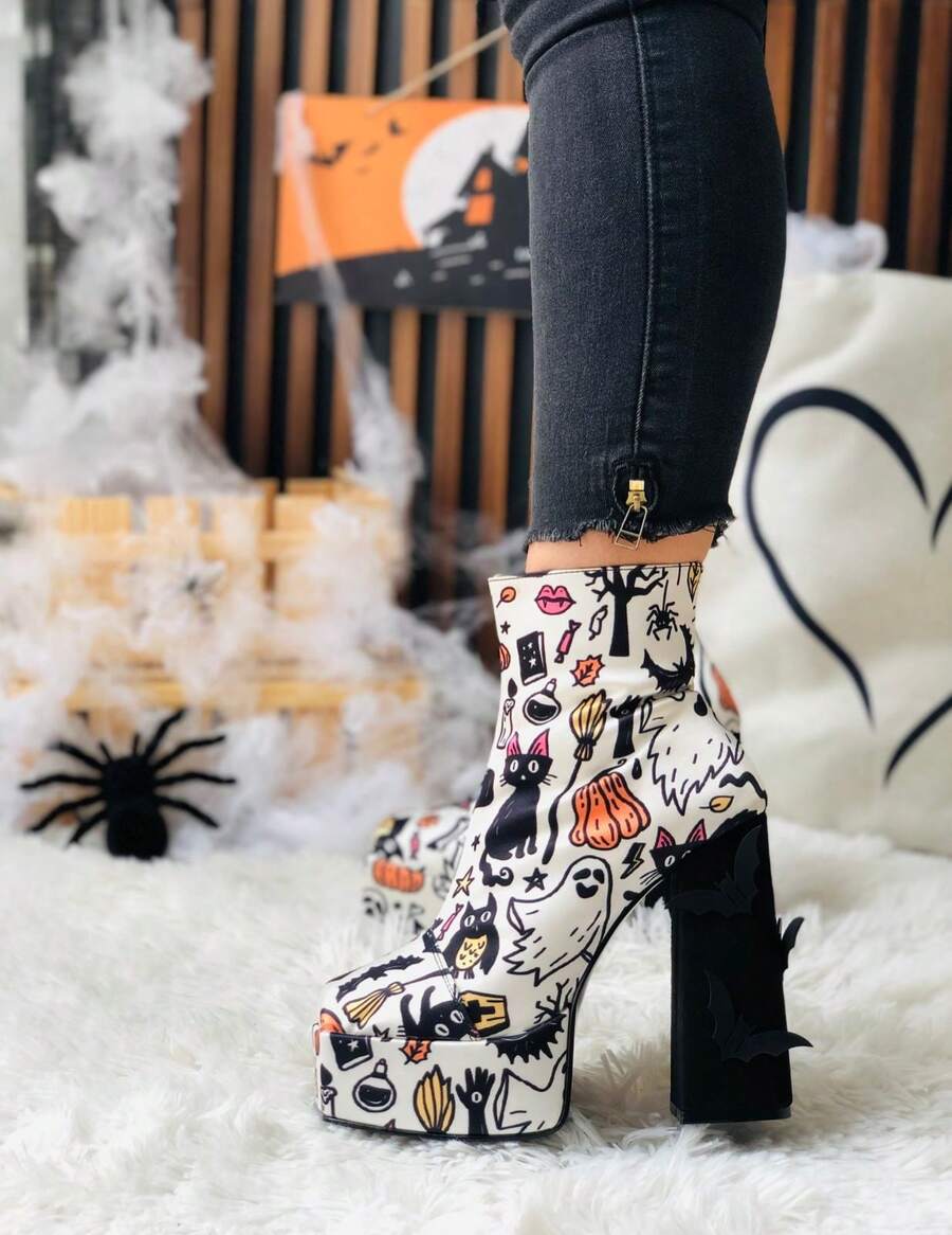 Women Ankle Boots & Booties - Black and White - View 1