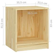 Nachttisch 35, 5x33, 5x41, 5 cm Massivholz Kiefer