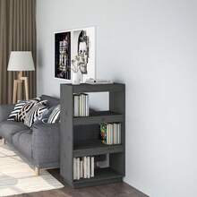 Libreria/divisorio per ambienti Larryhot Grigio 60x35x103 cm Pino massiccio, robusto e durevole, facile da montare, stile decorativo, adatto per riporre soprammobili, statuette, libri, piccoli oggetti, ecc. - Grigio - Visualizzare 2
