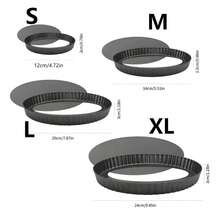1/3/4 Stücke antihaftbeschichtete wellige Spitze Kuchen- und Pizzabackformen, Kuchenbackformen mit Schwimmbodendesign - Schwarz, gerippte Ränder für einfache Reinigung, perfekt für Heimküchen