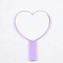 Heart Shaped Travel Handheld Mirror, Heart Shaped Makeup Handheld Mirror With Handle, Portable Travel Mirror For Valentine's Day Gift, Compact Solid Color Makeup Mirror, Pocket Makeup Mirror, Handheld Portable Makeup Mirror, Mini Makeup Mirror, Pocket Mirror, Portable Handheld Mirror, Dressing Mirror For Small Mirrors, Women's On-The-Go, Desktop Desktop Small Mirror For Student Dormitory