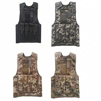 1件户外背心CS装备吃鸡游戏背心男女三级护甲透气装备作训马甲后背有口袋可装水袋等装备