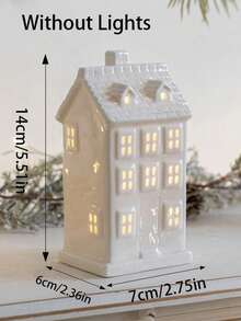 1PC Christmas Romantic Decorations Ceramic House (Without Lights,Four Styles To Choose From), High-Quality Home Decorations, House Decorations, Leisure Halls, Hotels, B&B Atmosphere Ceramic Decorations, Suitable As A Christmas Gift For Girls, Creating A Festive Atmosphere, Cute And Warm Christmas Decorations