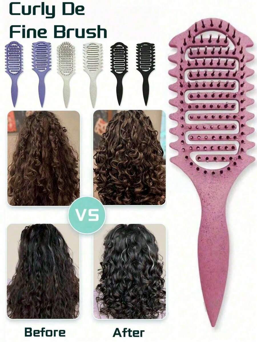 1pc Brand New Curl Brush, Curl Brush, Curl Brush With Special Design, Curl Defining Styling Brush, Designed For Curly Hair, Shapes And Shapes Curls, Suitable For Women Men, Reduce Pulling And Curl Separation Curl Brush For All Hair Types And All Women Curly Hair.