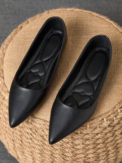 MonaNise Women's Pointed Toe Fashion Flats, Suitable For Outdoor Activities In Autumn - Purple, Champagne, Red, Yellow, Black