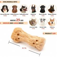Willjoy Dog Chew Toys For Aggressive Chewers, Tough Dog Toys For Aggressive Chewers, Pine Wood And Nylon Indestructible Dog Toy, Bacon Flavor Large Dog Toys To Keep Them Busy - 3 件裝 DuraDumbs - 查看 7