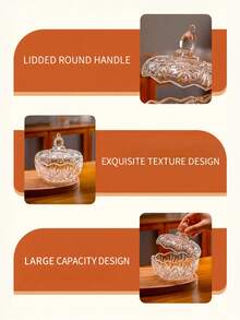 Szklany, przezroczysty słoik w stylu europejskim z pokrywką, słoik na słodycze, słoik do przechowywania z pokrywką, odpowiedni do przechowywania różnych rzeczy, akcesoriów damskich, pędzli do makijażu