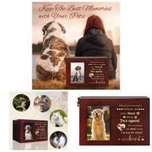 Pet Urns Dog Ashes Wooden Pet Cremation Urn With Photo Frame Dog Urns Ashes Large Keepsake Box Sympathy Pets Loss Remembrance Chest Brown, 87x5.51x5.51