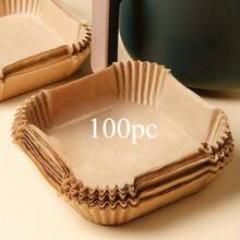 100 Pieces Of Heavy-Duty Non-Stick Baking Paper, Suitable For Ovens And Air Fryers, Cookies, Pizza, Pastries - Easy To Clean, Even Heat Distribution, Kitchen Baking Mat, Suitable For Ovens, Air Fryers, Convection Ovens, Cooking Accessories, Disposable Material, Edible Grill Mat, Cooking Preparation Tool