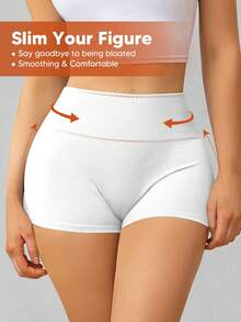 Women Yoga Shorts Sexy High Waist Booty Stretch Workout Exercise Hot Shorts - White - View 3