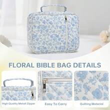 Bible Cover Case &Study Supplies Accessories For Women Large Bible Cover With Durable Handle Quilted Bible Carrying Case For Girls Bible Study Supplies Accessories Bible Study Supplies Bible Journaling Kit Pink Book Carrying Case With Bible Highlighters, Mothers Day Christian Gifts For Women - Autumn Butterfly Bloom - 查看 6