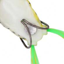 Przynęta Bionic Lure Frog Bait z podwójnymi haczykami i zadziorami, odpowiednia do łowienia w stawach - Wzór żółto-biały - Zobacz 5