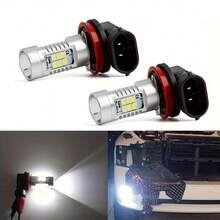 2 đèn sương mù LED cho ô tô - Bóng đèn chip H11 H16 2835, Đèn chạy ban ngày và DRL 12V, Hoạt động điện áp thấp, Thích hợp cho phụ kiện xe tải, SUV và xe máy - 2 chiếc - Xem 6