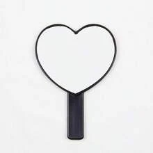 Heart Shaped Travel Handheld Mirror, Heart Shaped Makeup Handheld Mirror With Handle, Portable Travel Mirror For Valentine's Day Gift, Compact Solid Color Makeup Mirror, Pocket Makeup Mirror, Handheld Portable Makeup Mirror, Mini Makeup Mirror, Pocket Mirror, Portable Handheld Mirror, Dressing Mirror For Small Mirrors, Women's On-The-Go, Desktop Desktop Small Mirror For Student Dormitory
