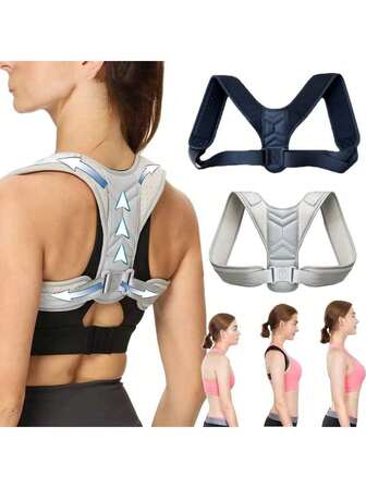 1pc Adjustable Back Posture & Neck Support Training Device, Home/Office Use For Men & Women, Shoulder Support Elastic Band