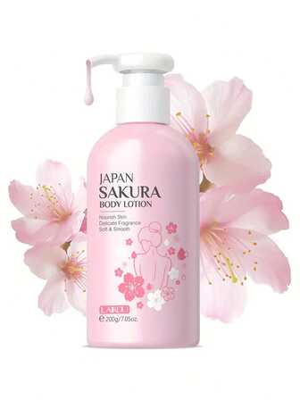 1pc 200g Sakura Body Lotion, Moisturizing, Long-Lasting Fragrance, Hydrating, Suitable For Daily Skin Care, Holiday Gifts, Valentine's Day Gifts. Deep Moisturizing Body Lotion Prevents Dryness And Cracking, Improves Uneven Skin Tone, Long-Lasting Hydration, Smooth And Radiant Skin, Enriched With Nutrients, Vitamins And Natural Extracts, Enhances Skin Elasticity, Promotes All-Day Healthy Glow