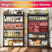 KNERS [3/5 Tier Metal Rack] Heavy Duty 3/5 Tier Metal Storage Rack | 500/2000 Lb Adjustable Shelving Unit With Easy 10-Min Assembly | Floor-Standing Design For Kitchen, Garage, Basement (29.5"X15.7"X15.7", 60"X28"X12", 72"X35.5"X15.8", 72"X45.3"X19.7") - màu đen - Xem 3
