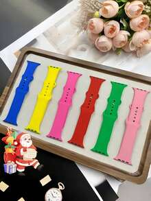 Curea de schimb din silicon moale, impermeabilă, compatibilă cu Band Series 10, 9, 8, 7, 6, 5, 4, 3, SE, Ultra, pentru femei și bărbați, 38 mm, 40 mm, 41 mm, 42 mm, 44 mm, 45 mm, 46 mm, 49 mm, pachet de 6 buc.