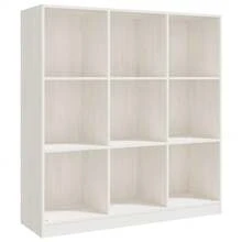 Libreria/divisorio Larryhot 104x33,5x110 cm in pino massiccio, resistente e durevole, facile da montare, stile decorativo, adatto per riporre soprammobili, statuette, libri, piccoli oggetti, ecc. - Bianco - Visualizzare 3