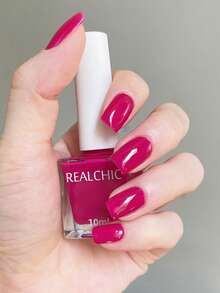 REALCHIC 10ml/Pcs Hot Pink Water Based Nail Polish,Fast Dry,Long Lasting,Peel Off,Manicure Nails Art For Women & Girls,Halloween Gifts - Hot Pink - View 4