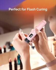 Handheld UV Light For Gel Nails, Mini Portable Cordless Nail Lamp With LCD Display, Eye-Protective Cover, Flash Curing For Glue Pink - Pink - View 5