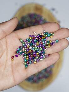 10/20/50/80/120/180g elektroplattierte bunte Mini-Glassteine, ca. 2-7mm Durchmesser, Wohnaccessoires, geeignet zum Dekorieren von Möbeln, Weihnachtsartikeln