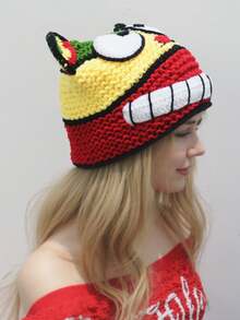 Crochet Knitted Cartoon Bear Hat - Colorful Design, Warm & Stylish, Perfect For Winter Fashion