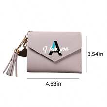 1pc Fashion Tassel Tri-Fold Women's Wallet, Short Card Holder, Cute Coin Purse, Small Wallet, Clutch, Fashion Handbag, Birthday Gift, Christmas Gift