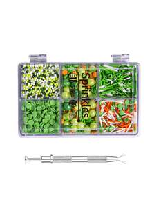 混合糖珠 - 糖果珍珠配四爪糖珠笔，礼盒包装，适用于烘焙蛋糕装饰、冰淇淋装饰和饼干装饰，也适用于婚礼、情人节、母亲节、圣诞节蛋糕装饰等场合。 - 彩色 - 查看 4