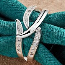 925 Sterling Silver Plated Wicker Zirconia 7-10# Ring For Women Charm Wedding Engagement Fashion Jewelry - Silver - View 4