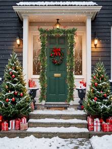 1/3 szt., 180 cm/70,86 cala, sztuczny świąteczny wianek kwiatowy z czerwonymi jagodami, luksusowa sztuczna girlanda sosnowa, dekoracja do domu, salonu, wnętrz, krajobrazu, świąt, pokoju, domu, biura, imprezy, świąt Bożego Narodzenia, na stół - Zielony - Zobacz 5