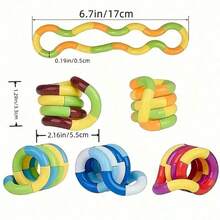 1pcs Tangles Sensory Fidget Toys - Twisting And Stress-Relieving Toys, Suitable Adults, Boys And Girls To Relax, Relieve Anxiety, Reduce Stress, Twist, Chain, And Small Party Gifts,Back To School,School Supplies - 扭圈 - 查看 6