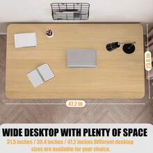 Modern Minimalist Style Computer Desk, Home Office Desk, Writing Desk, Work Table, Gaming Table - Maple - View 6