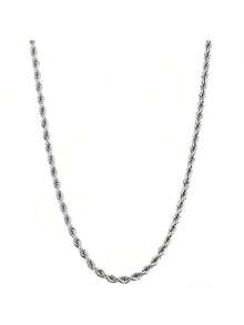 1条简约时尚百搭不锈钢扭链项链，50厘米/55厘米/60厘米三种尺寸可选，男女日常佩戴皆宜。 - 銀色 - 查看 5