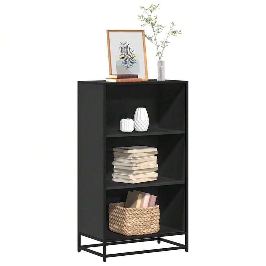 Libreria Larryhot nera 60x35x107,5 cm in legno ingegnerizzato, resistente e durevole, facile da montare, stile decorativo, adattA, Per riporre soprammobili, statuette, libri, piccoli oggetti, ecc. - nero - Visualizzare 1