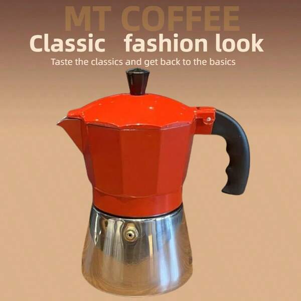 Cafetera italiana clásica Moka de 3/6 tazas - Cafetera espresso para cocina a gas y eléctrica, cafetera Moka con válvula de , perfecta para uso doméstico